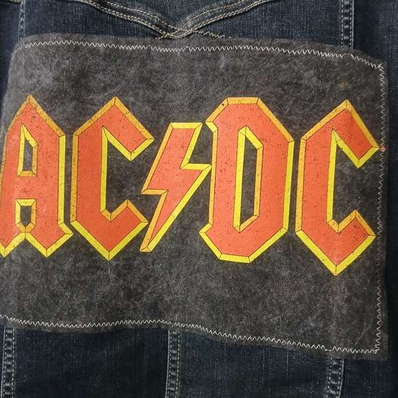 UPCYCLED DENIM JACKET WITH AC DC LOGO - Picture 2 of 6